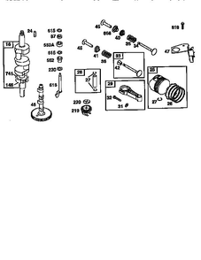 Crankshaft Diagram and Parts List for 42A700  Briggs and Stratton Engine